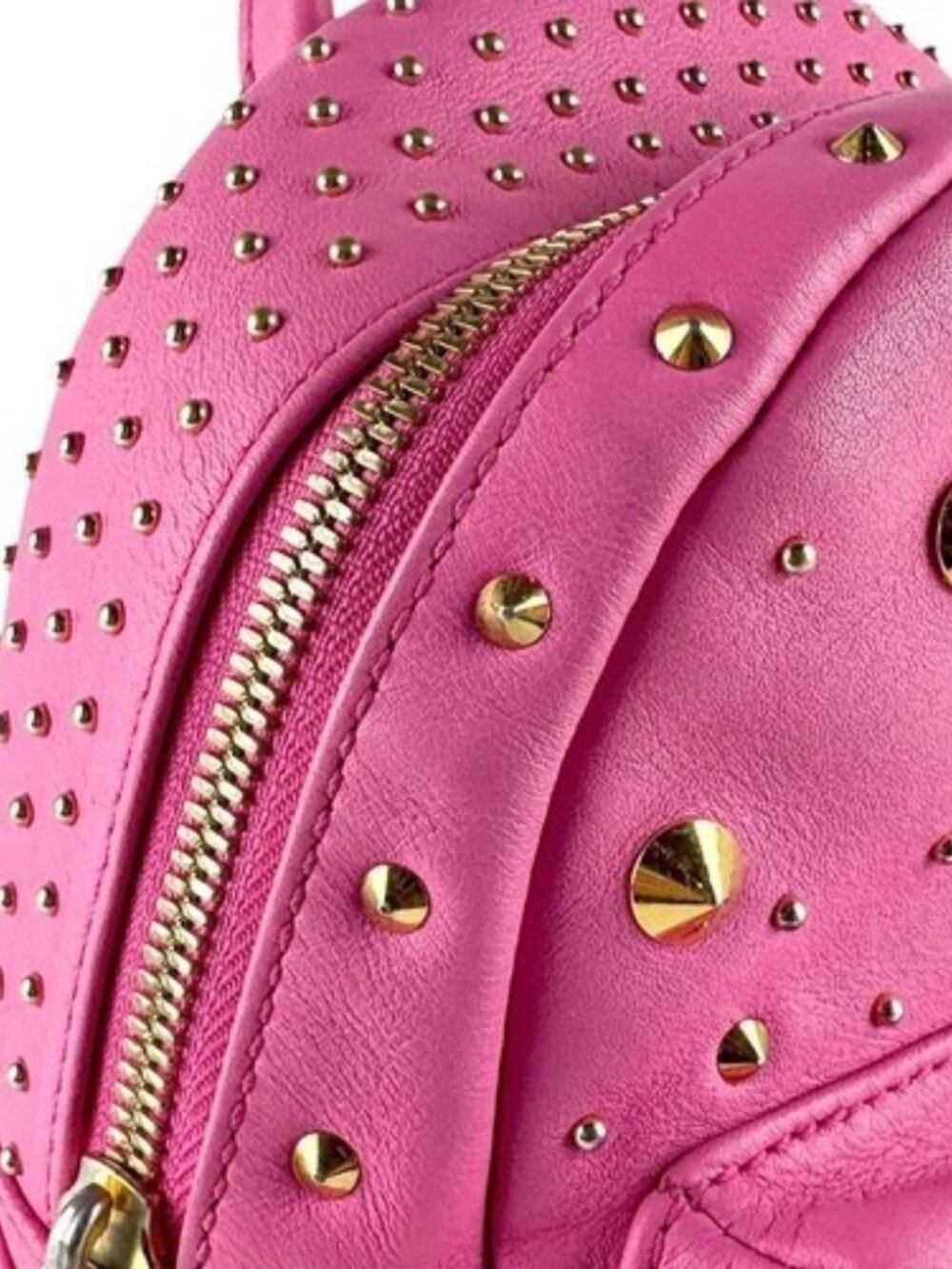 Auth MCM Backpack Pink/Gold Leather/Metal - z9383 - Picture 6 of 13